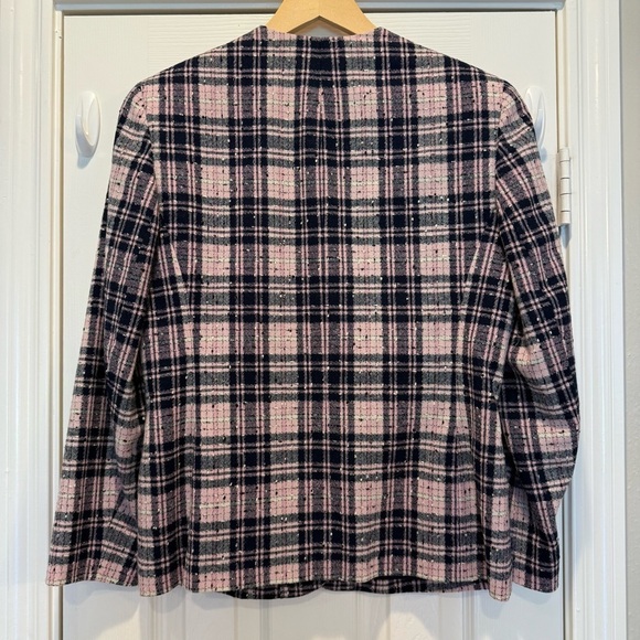 Vintage Pendleton Blazer Women’s Sz 6 Blue Pink Plaid Preppy Academia Classic - Picture 2 of 7
